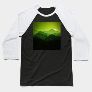 sonnige stilisierte Hügelwelt Baseball T-Shirt